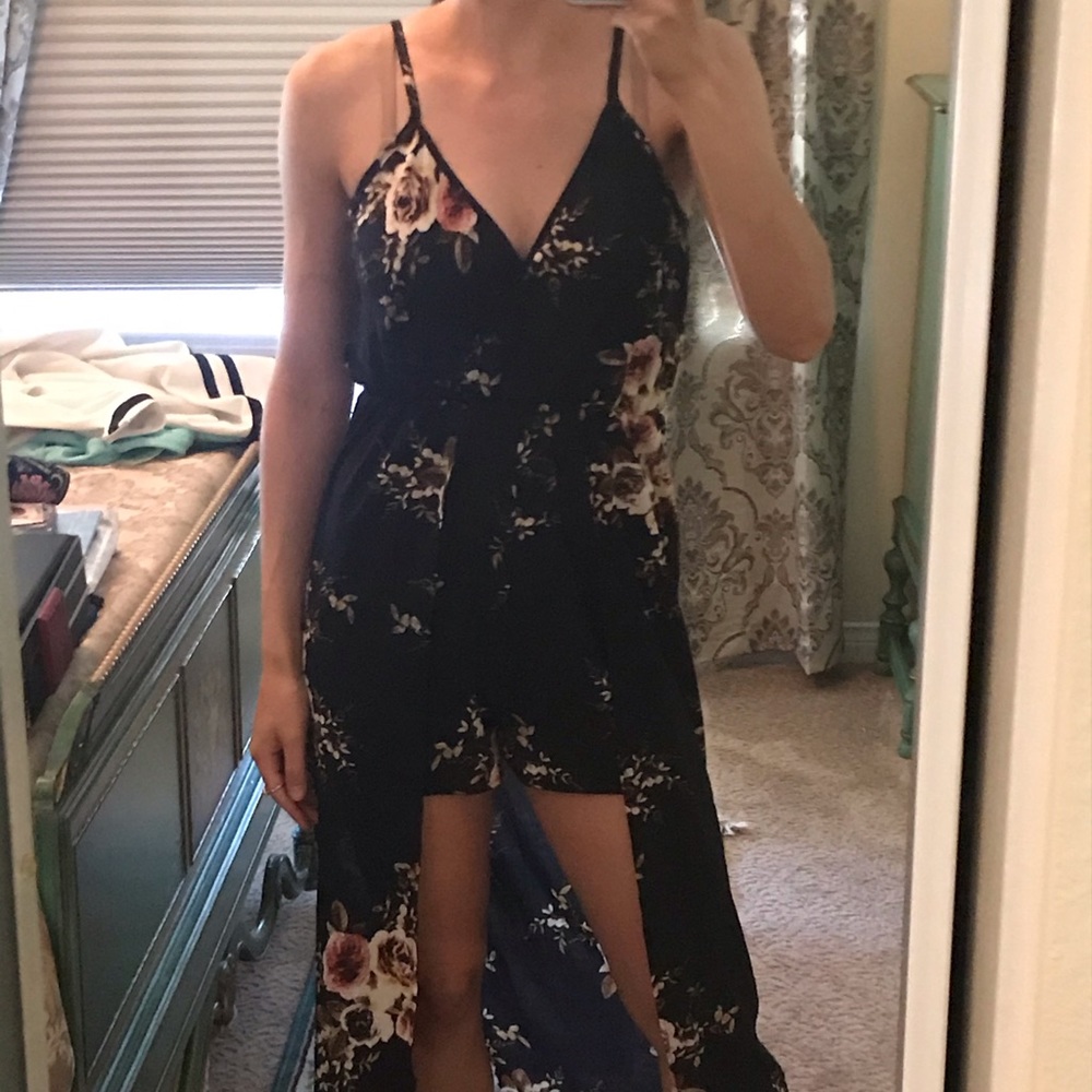 Wish Blue Sleeveless Romper Dress